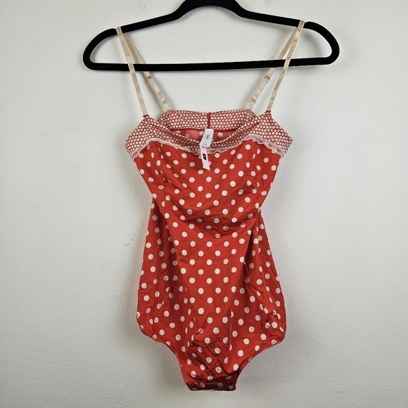 GapBody Polka-Dot Red White Retro Bodysuit NWT - Picture 1 of 7